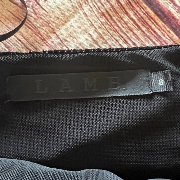 L.A.M.B. Mini Dress Halter Sheer Black 8 - Picture 9 of 11